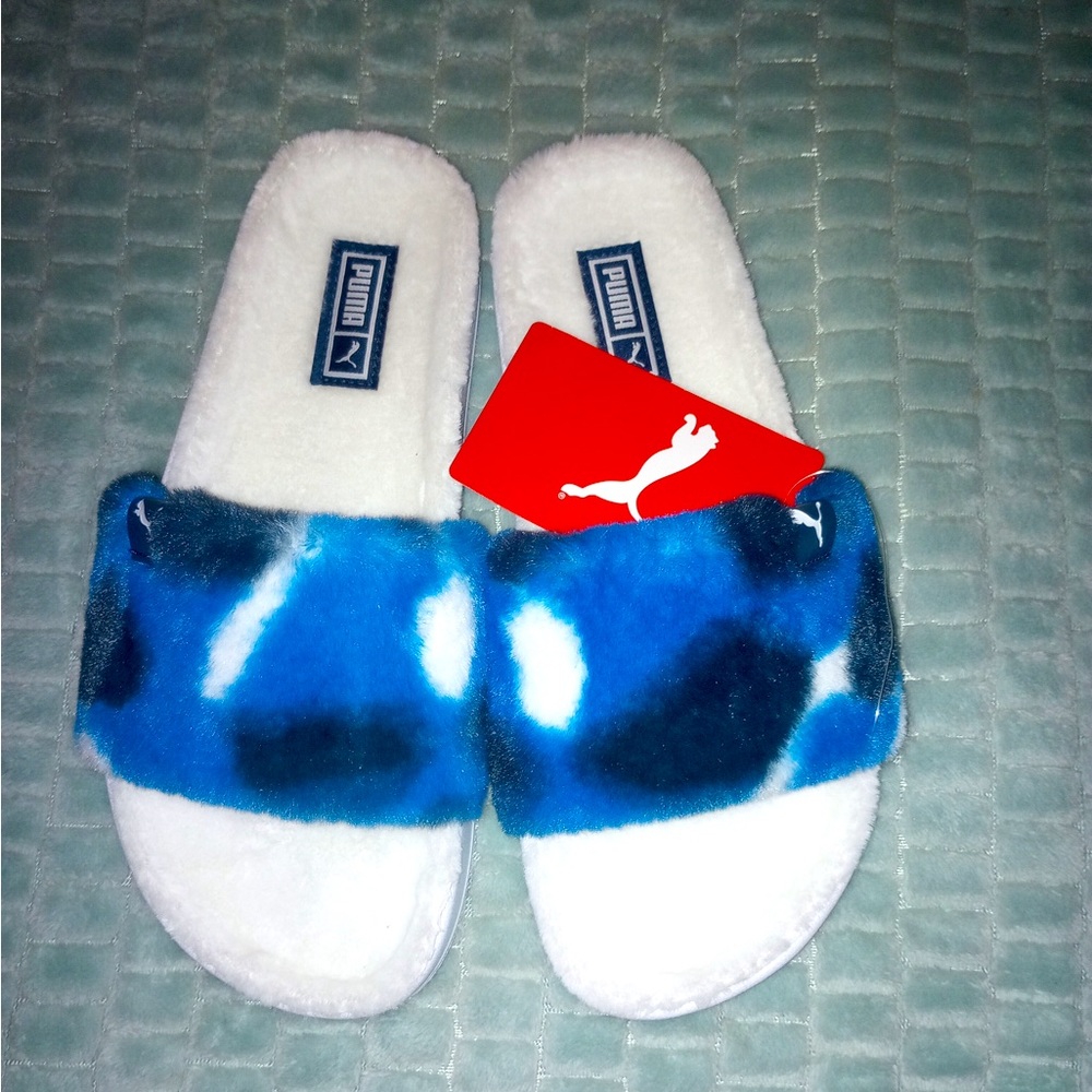 Puma Women Blue & White Slippers Size 8 & 9